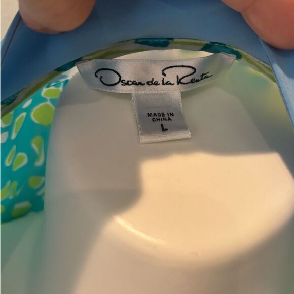 Oscar de la Renta Vibrant Blue and Green Robe - Picture 2 of 7